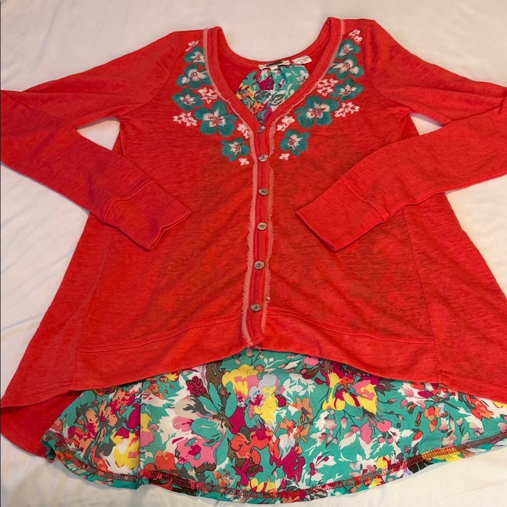 Miss Me Floral Trim Button up Cardigan